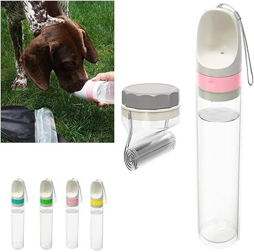 Botella de agua portátil para perro, a prueba de fugas, dispensador plegable para senderismo al aire libre, equipo esencial para cachorros,