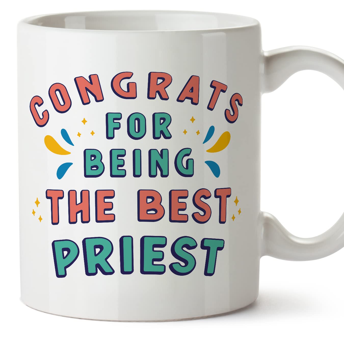 MUGFFINS Priest Man Mug - in English - Congrats for Being The Best - Funny Gift for Colleagues - Ceramic 11oz Mug