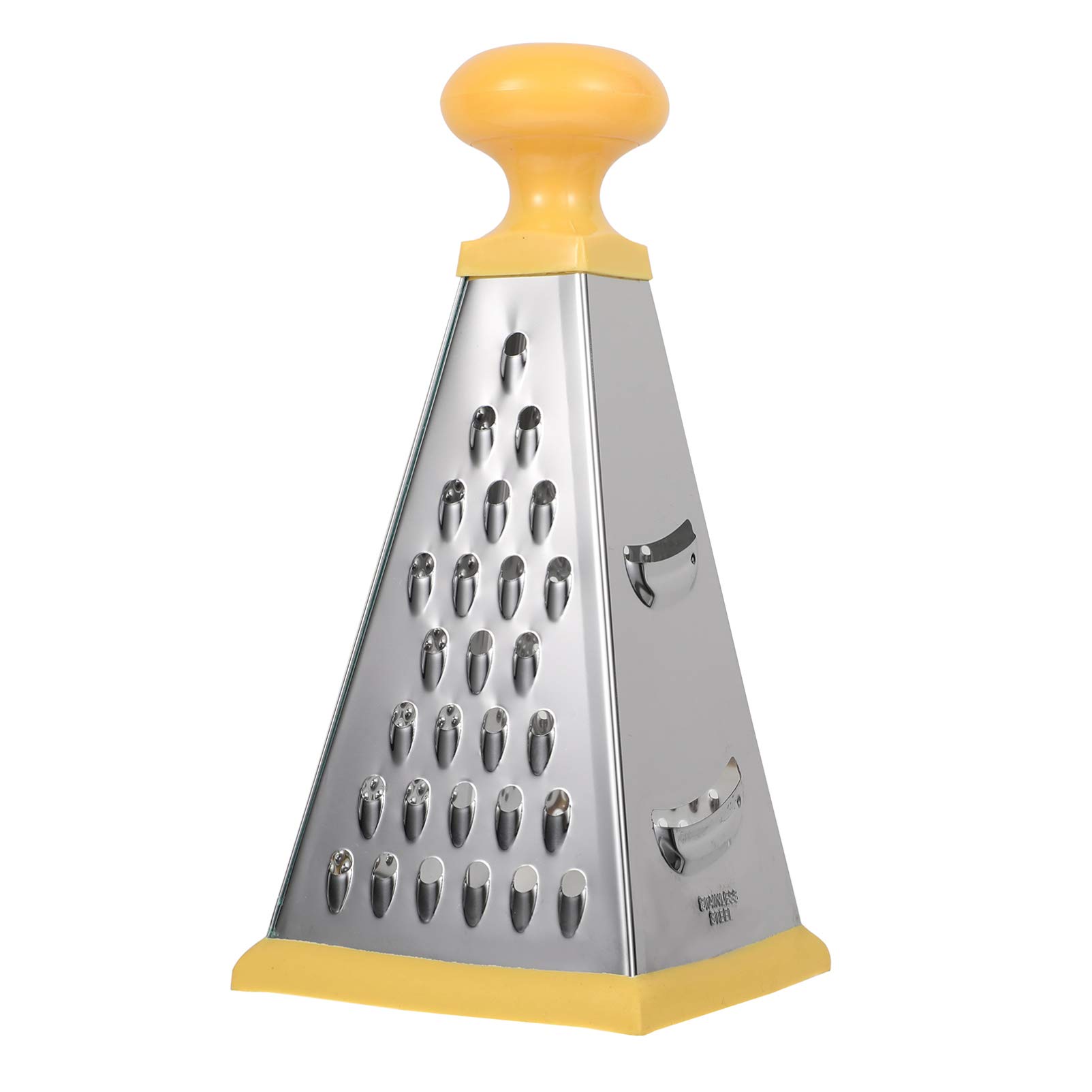 Multifunctional 9-Inch Stainless Steel Box Grater with Silicone Handle Four-Sided Kitchen Grater for Cheese Vegetables Ginger Garlic and Potato