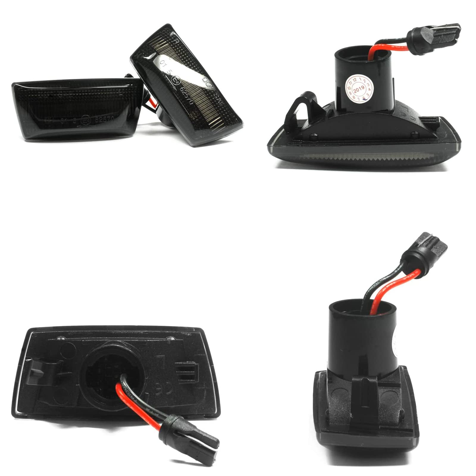 LIGHTWORLD24 Canbus bezbłędne kierunkowskazy boczne LED, zamiennik do O-Pel Corsa D, Corsa E, Adam, Astra H, Insignia A, Meriva B, Zafira - czarne kierunkowskazy do samochodu