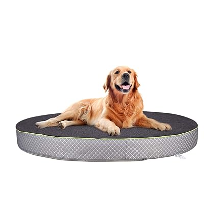 Metron Orthopeadic Pet Bed for Large Dogs | Round Shape | Dark Grey Color | Size Dia 48? Thickness 5? inches | Anti Skid Bottom | Washable Removable Outer Special Sherpa Fabric Cover | Pack of 1