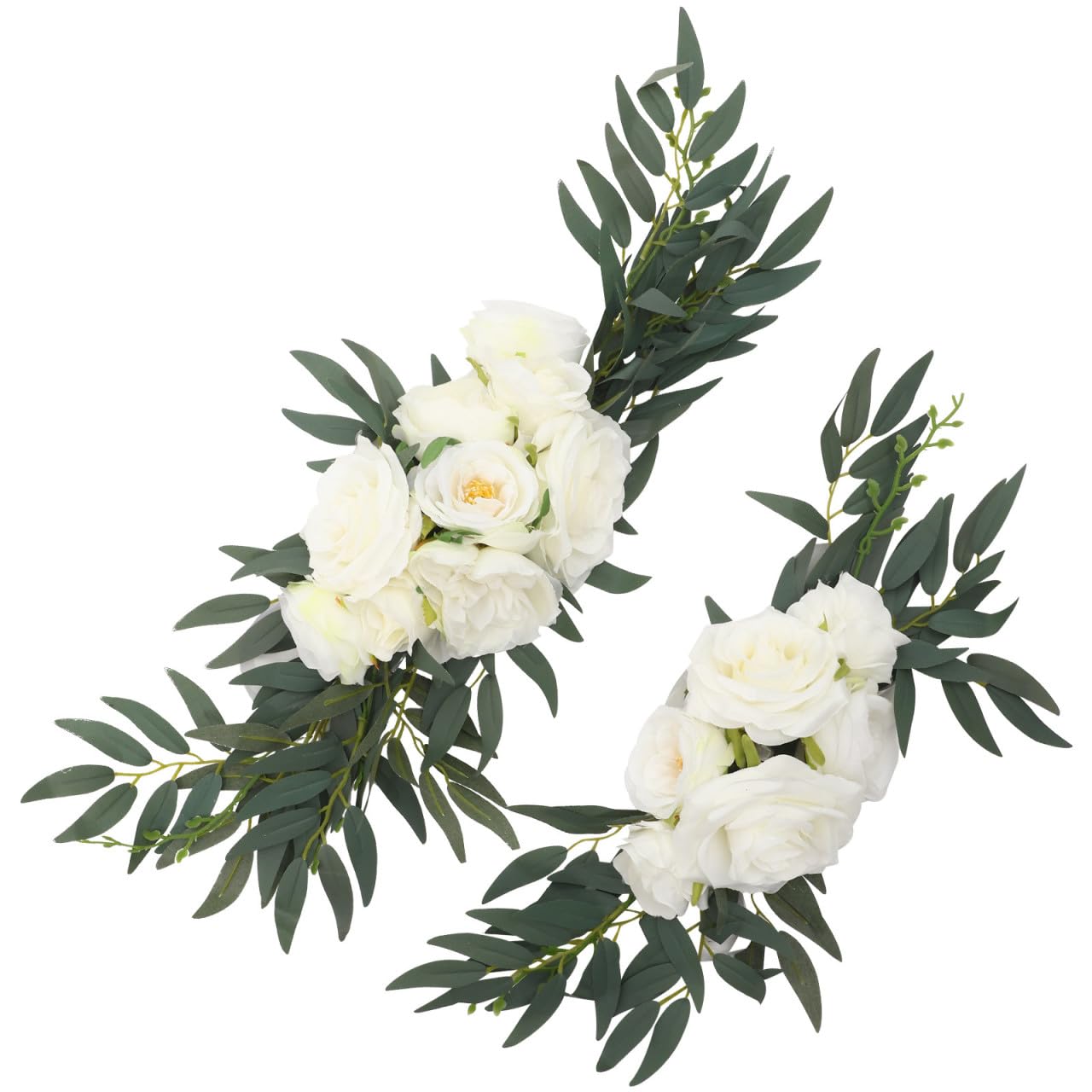 Set de Flores Artificiales de Seda 2 Piezas Color Marfil para Boda