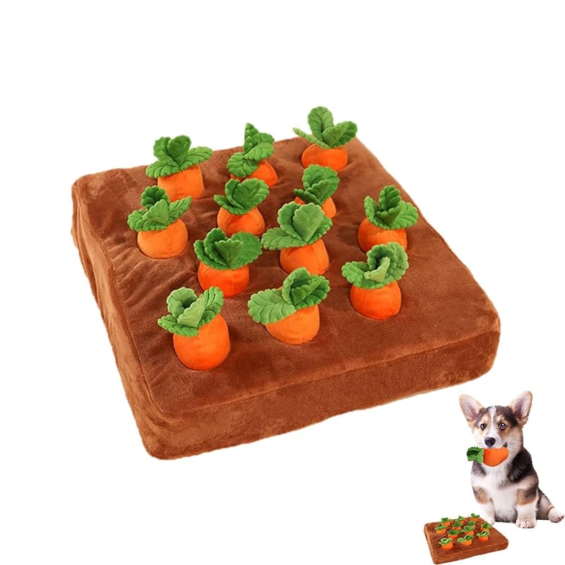 Tapete de Farejamento para Cães com 12 Cenouras de Pelúcia AGYTBG