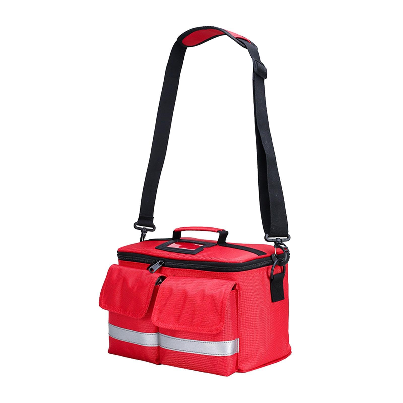 First Aid Kit Bag Empty Storage Pouch First Aid Bag for Hiking Office Travel red-image-22