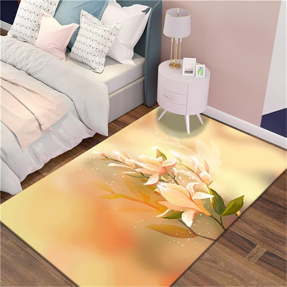 Tapis d'éveil bébé fille pour paillasson entrée intérieur design moderne jaune-vert 160x200