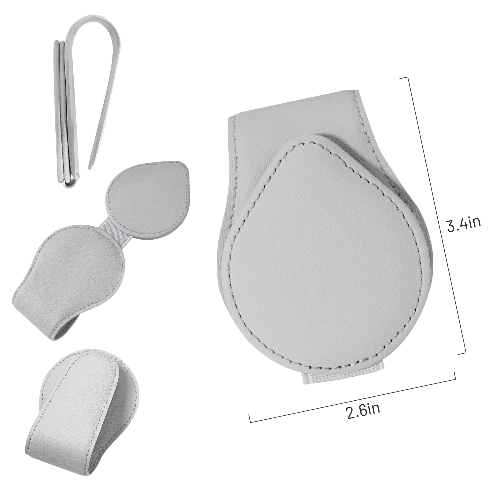 2 Porte-lunettes Magnétiques Pour Pare-soleil De Voiture - En Cuir Et Alliage D'aluminium - Rangement Pratique Pour Lunettes, Cartes, Billets