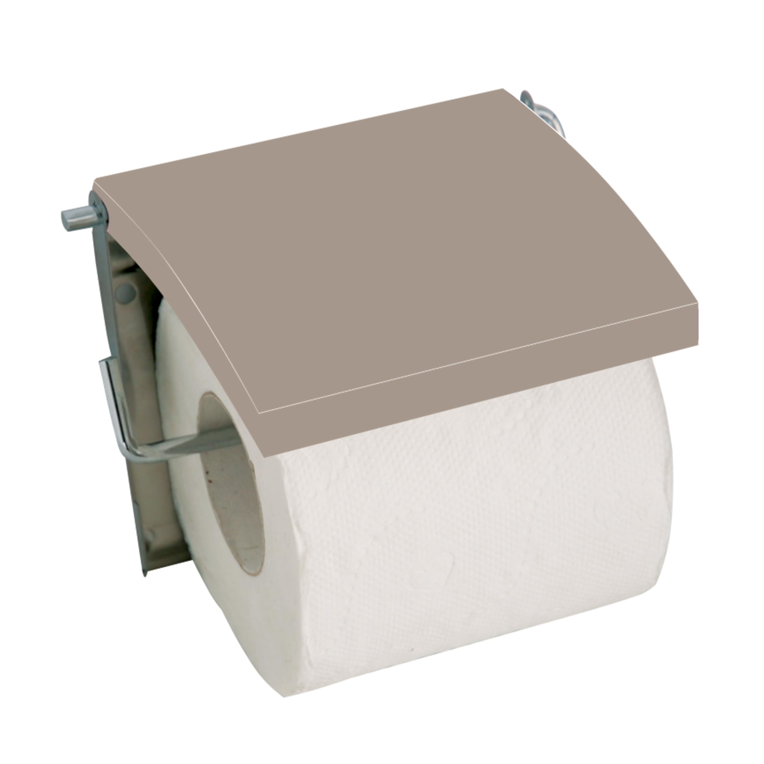 MSV Stainless Steel/MDF Toilet Paper Holder, Beige