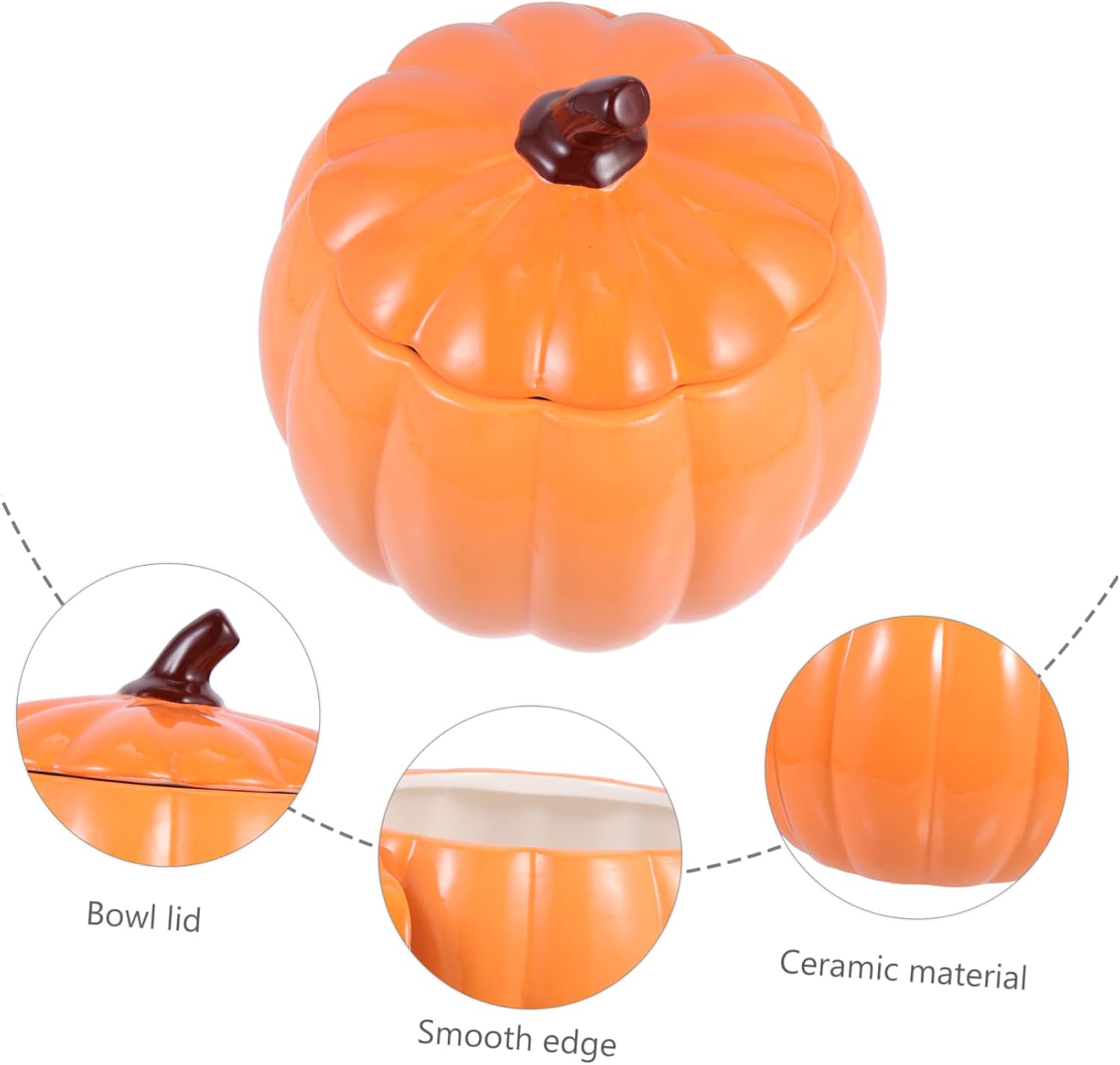 Ceramic Pumpkin Soup Bowl Cartoon Pumpkin Jar for Home Cooking Outdoor Camping Family Gatherings Heat Cold Resistant for Stews Puddings Condiments Oven