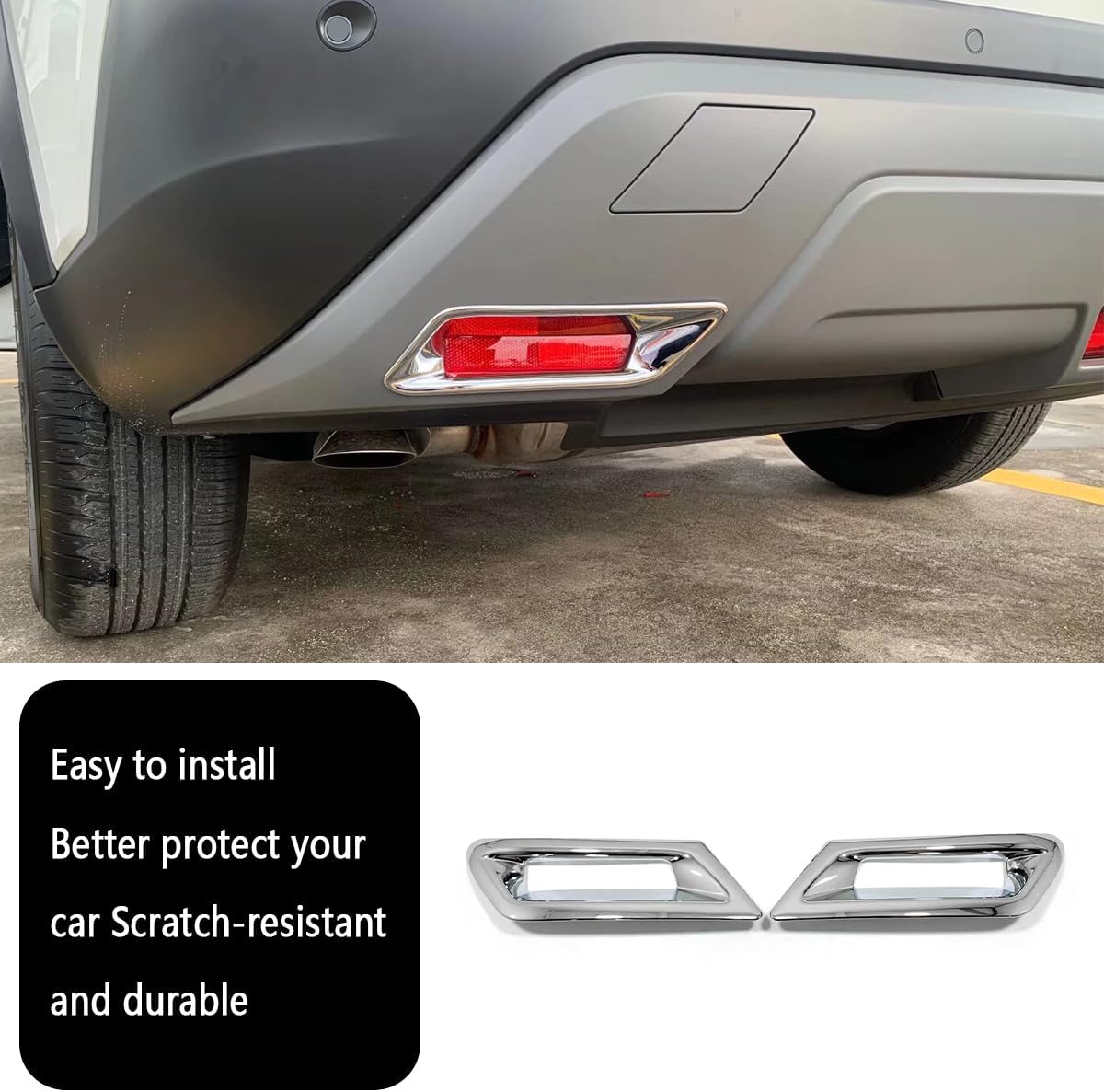 Car Accessories Fit for Nissan New Rogue 2021 2022 2023 2024 2025 2026 Rear Lower Fog Light Lamp Cover Trims (Chrome) 2PCS ABS Not Fit Rogue S