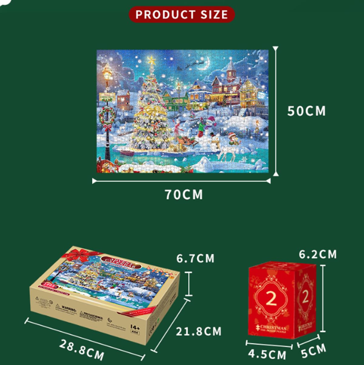 Adventskalender Puzzle 2025 Weihnachtsmann 1008 Teile – 24 Boxen Countdown Puzzle Für Erwachsene & Kinder