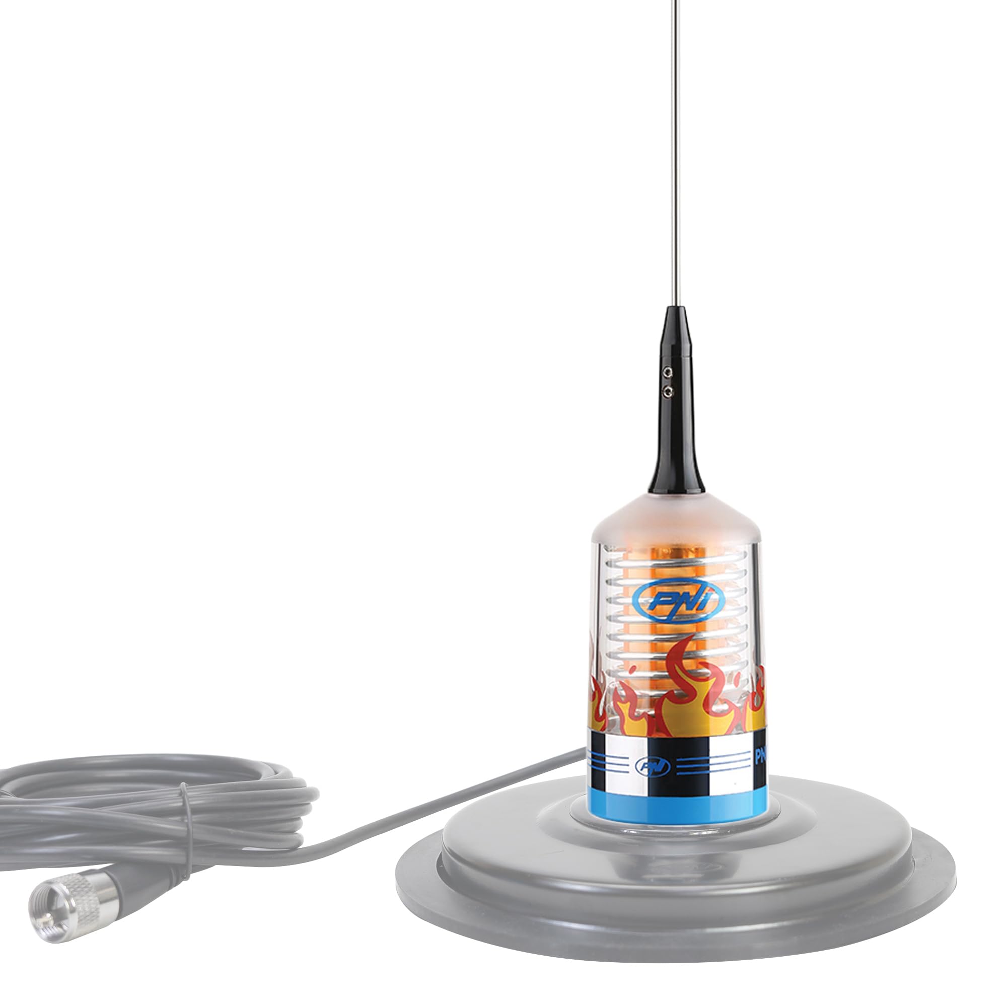 Antenne CB PNI Trucker 9000 PL avec LED, Longueur 140 cm, 26-28 MHz, 1000 W, sans câble