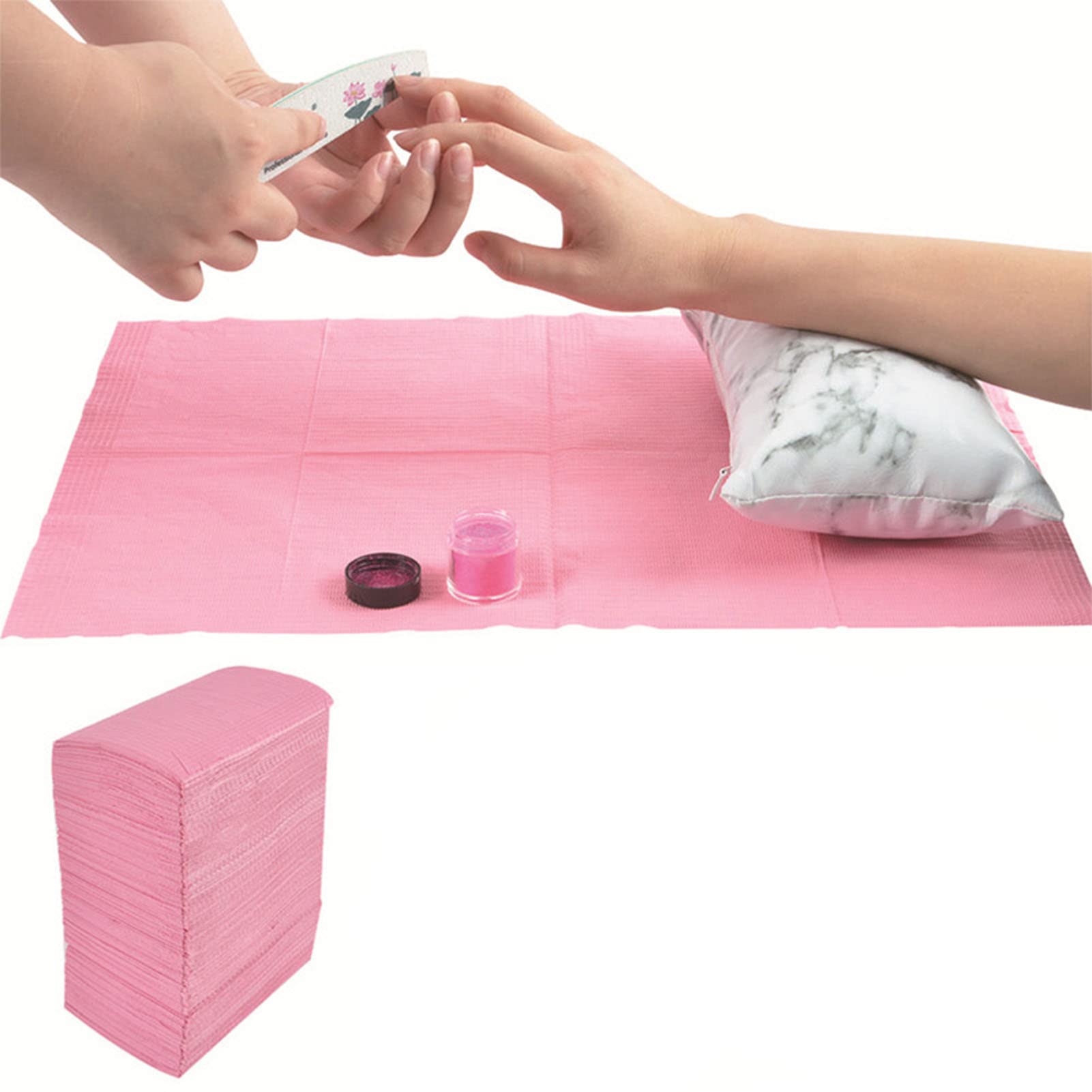 Tovaglia Usa e Getta per Tatuaggi, 125 Pezzi, in Tessuto per Tatuaggi, 17,1 X 12,8 Pollici, con Struttura Spessa e Buon Assorbimento, per Tatuatori e Uso in Studio (PINK)