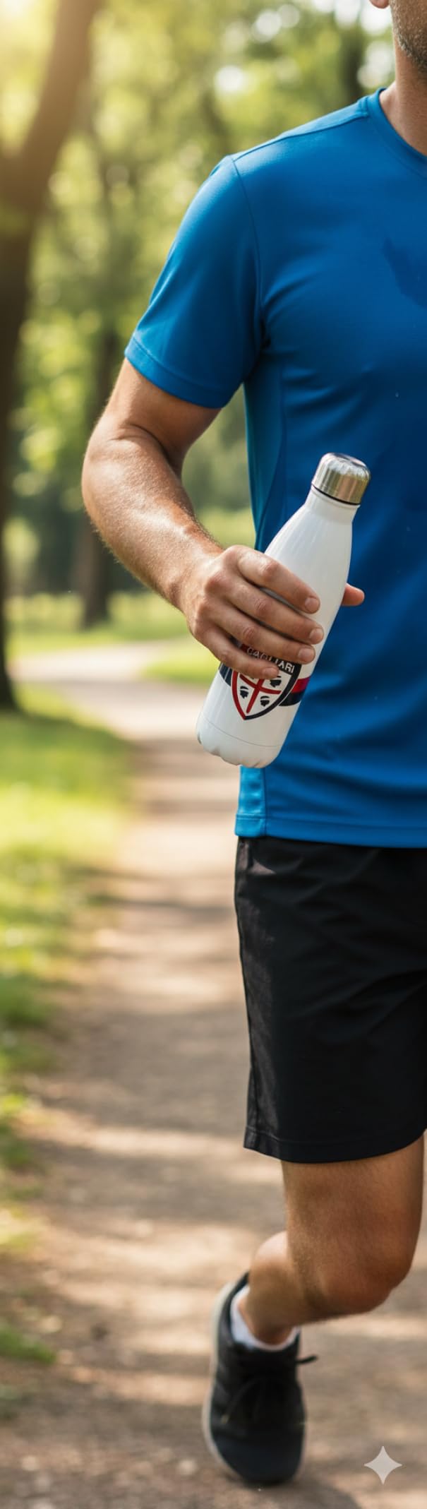 Generico Borraccia 750 ml Compatibile con Cagliari Calcio Bianco Unica