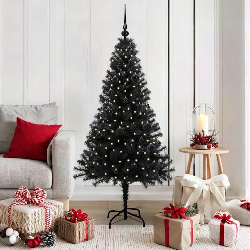 vidaXL Albero di Natale Nero 150 cm PVC