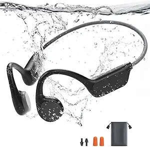 Bone Conduction Headphones Swimming, IPX8 Professional Waterproof Headphones Swimming Built-in 32G Memory, Open Ear Wireless Bluetooth 5.4 Underwater Earbuds with Mic for Running, Cycling, Workout asin的图片