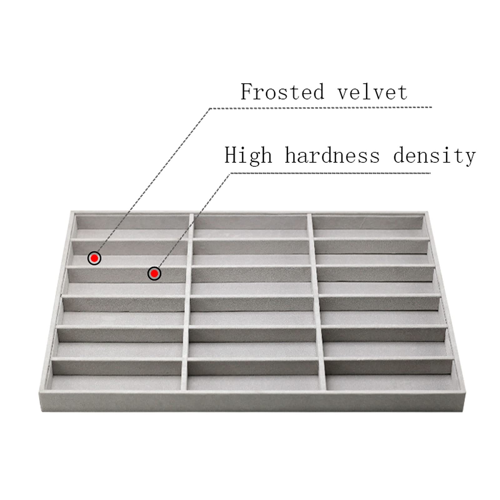Espositore per Occhiali da Sole 18 Slot Grande Grande Grigio Premium Quality Velvet Glasses Box Vassoio impilabile Pratica Fiera Trade Show Home Uso Gioielli Display Organizer Per Esposizione Commerci