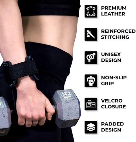 Miniatura 10 de YAGHZU Puños de levantamiento de pesas con correas de muñeca, correas de elevación antideslizantes para levantamiento de pesas, levantamiento de