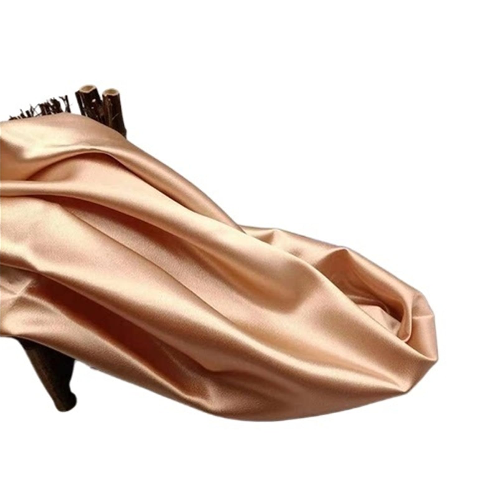 Tela De Raso Satin Tela de satén microelástica gruesa por metro for traje, vestido boda, costura ropa, imitación seda morera, tela alta calidad(Champagne)