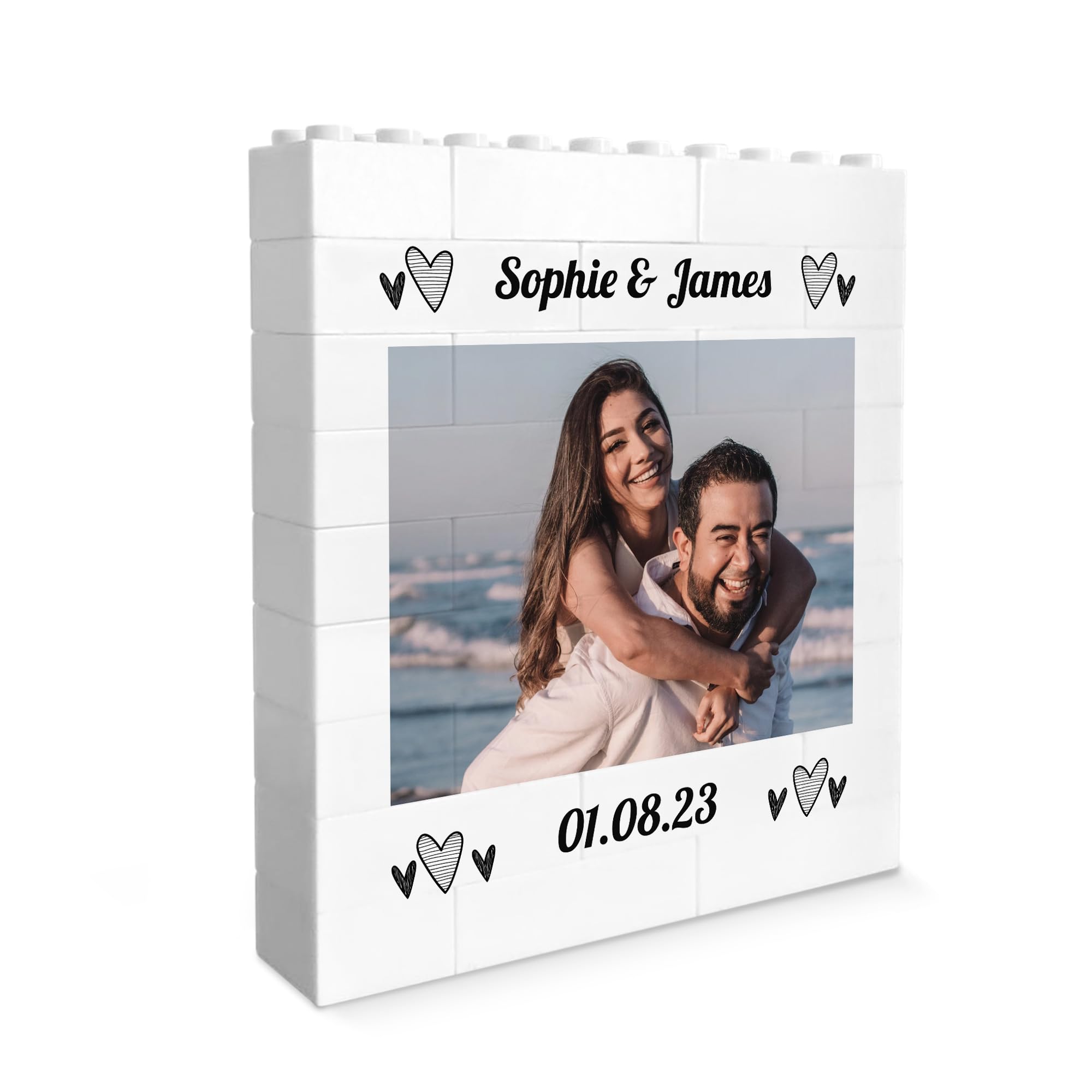 Red Ocean Personalised Couple Gift, Photo Bricks, Photo Plaque, Gift For Anniversary, Couple Gifts, Building Bricks, Birthday, For Him Her, Boyfriend, Girlfriend, Husband Wife