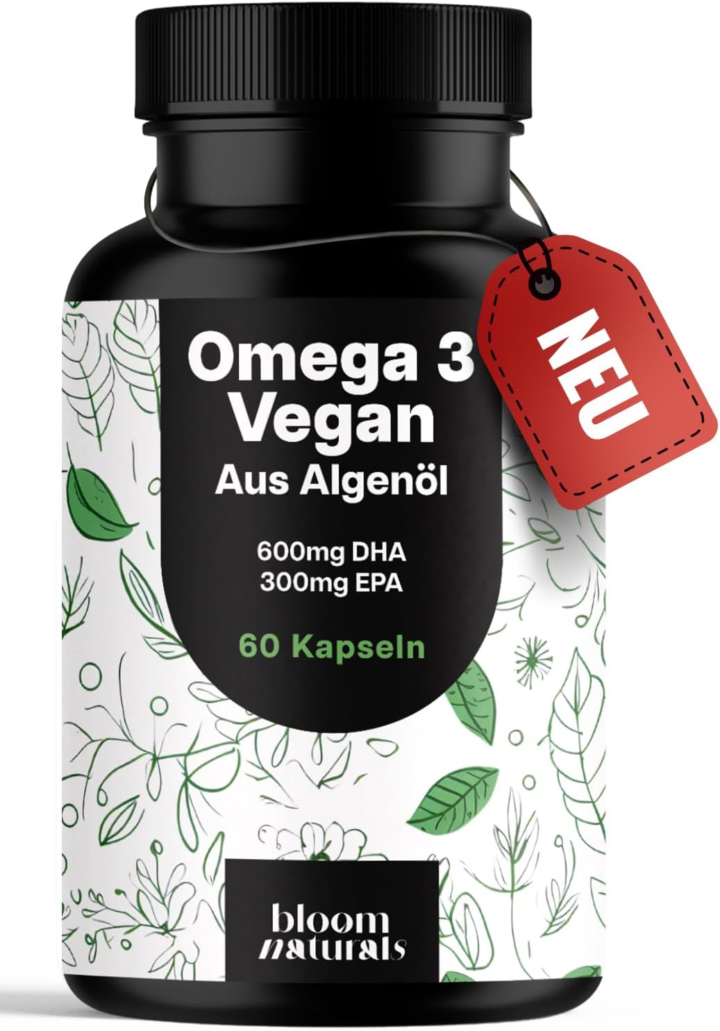 Omega 3 Capsules High Dose Vegan – 60 Capsules – 2000 mg Algae Oil – 600 mg DHA & 300 mg EPA – Vegan & Produced in Germany Omega 3 Capsules High Dose Vegan – 60 Capsules – 2000 mg Algae Oil – 600 mg DHA & 300 mg EPA – Vegan & Produced in Germany