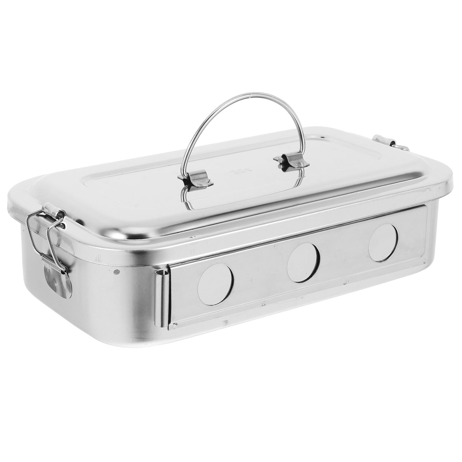 Caja de Acero Inoxidable para Instrumentos Médicos con Tapa y Orificios Bandeja de Esterilización