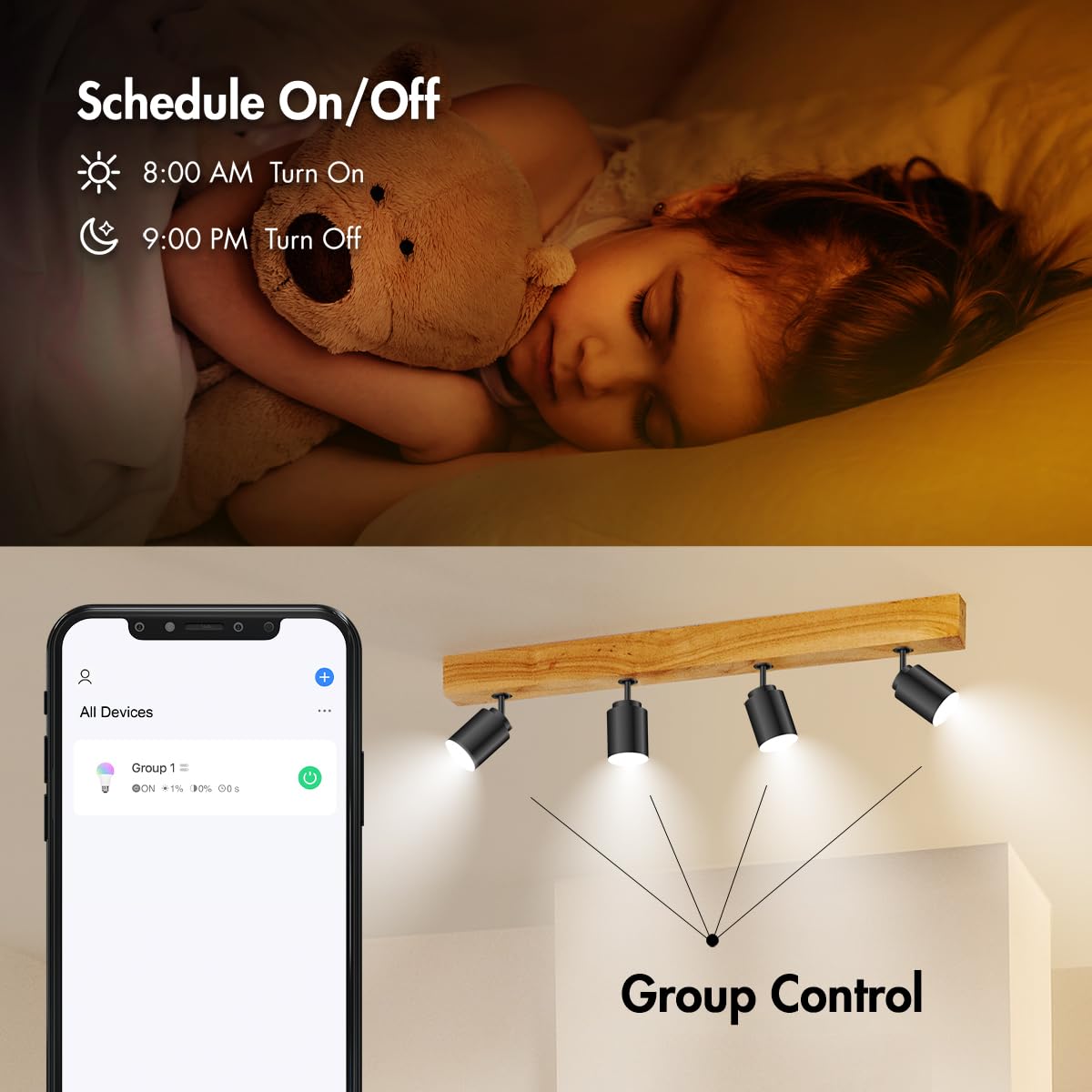 LogiLink SH0118 Spot LED Smart Home Wi-Fi (GU10), compatible Tuya, compatible avec Amazon Alexa et Google Home, blanc
