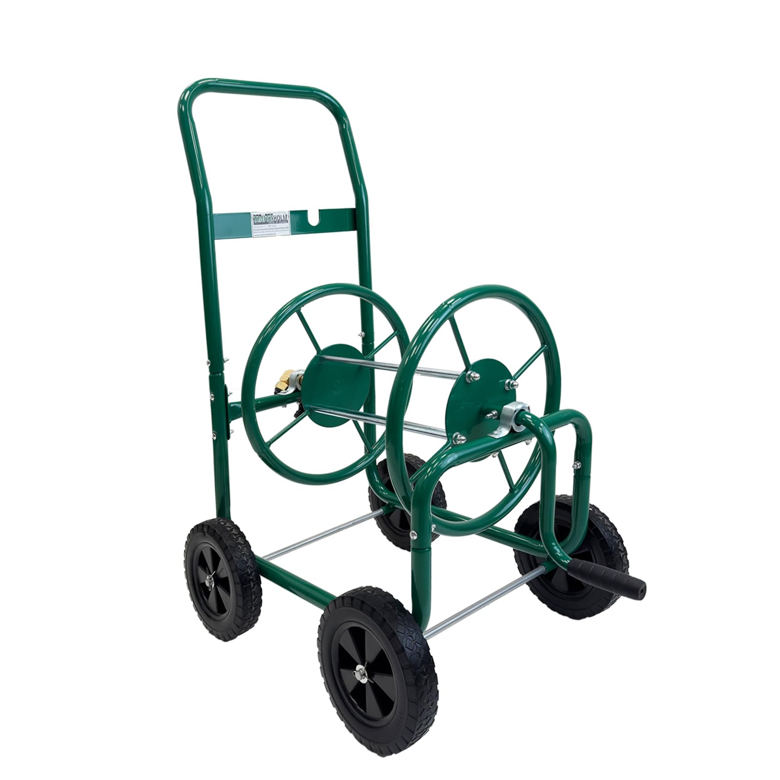 TRUTZHOLM Schlauchwagen Basic 4 Räder 95,5 x 58 cm Stahl, für 50 m Gartenschlauch 3/4" Anschluß grün