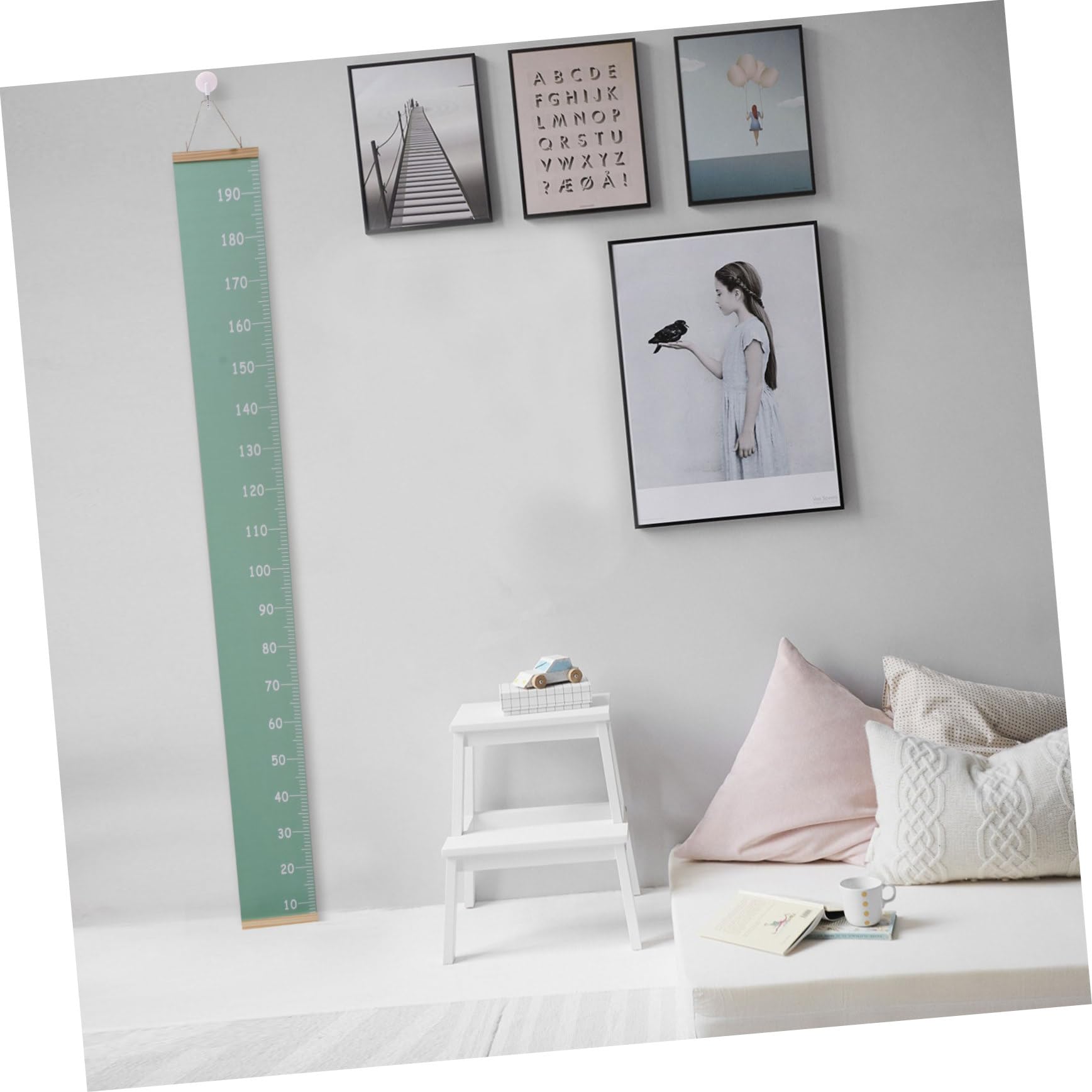 VICASKY 4piezas Regla Colgante De Medición De Altura Para Niño Niña Decorativa y Práctica Crecimiento Infantil Casa Medidor Ecológico Lienzo Adorable Decoración Para Habitaciones De