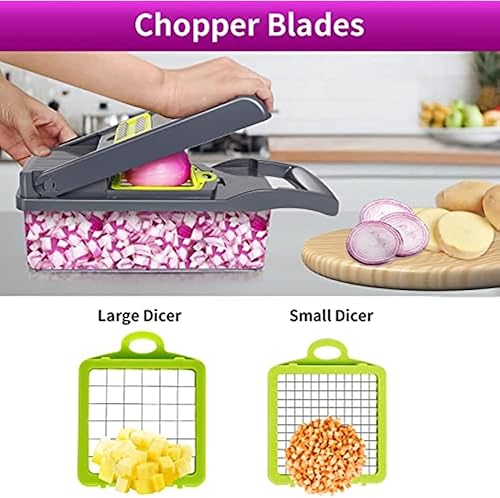 Miniatura 2 de Picador de verduras, multifuncional 12 en 1, picador de alimentos, picador de verduras, picador de cebolla, rebanador de verduras y mandolina