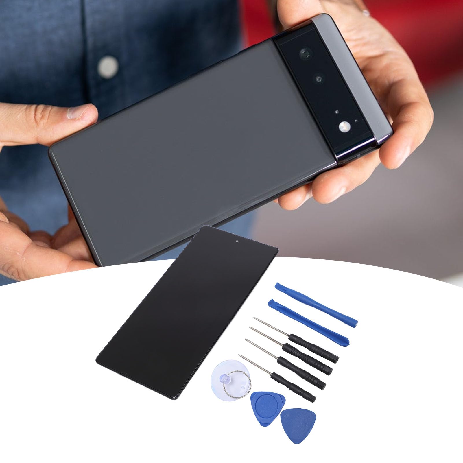 PUSOKEI Gruppo Touch Screen Professionale per Telefono |Digitalizzatore Display TFT con Strumenti di Riparazione per Smartphone