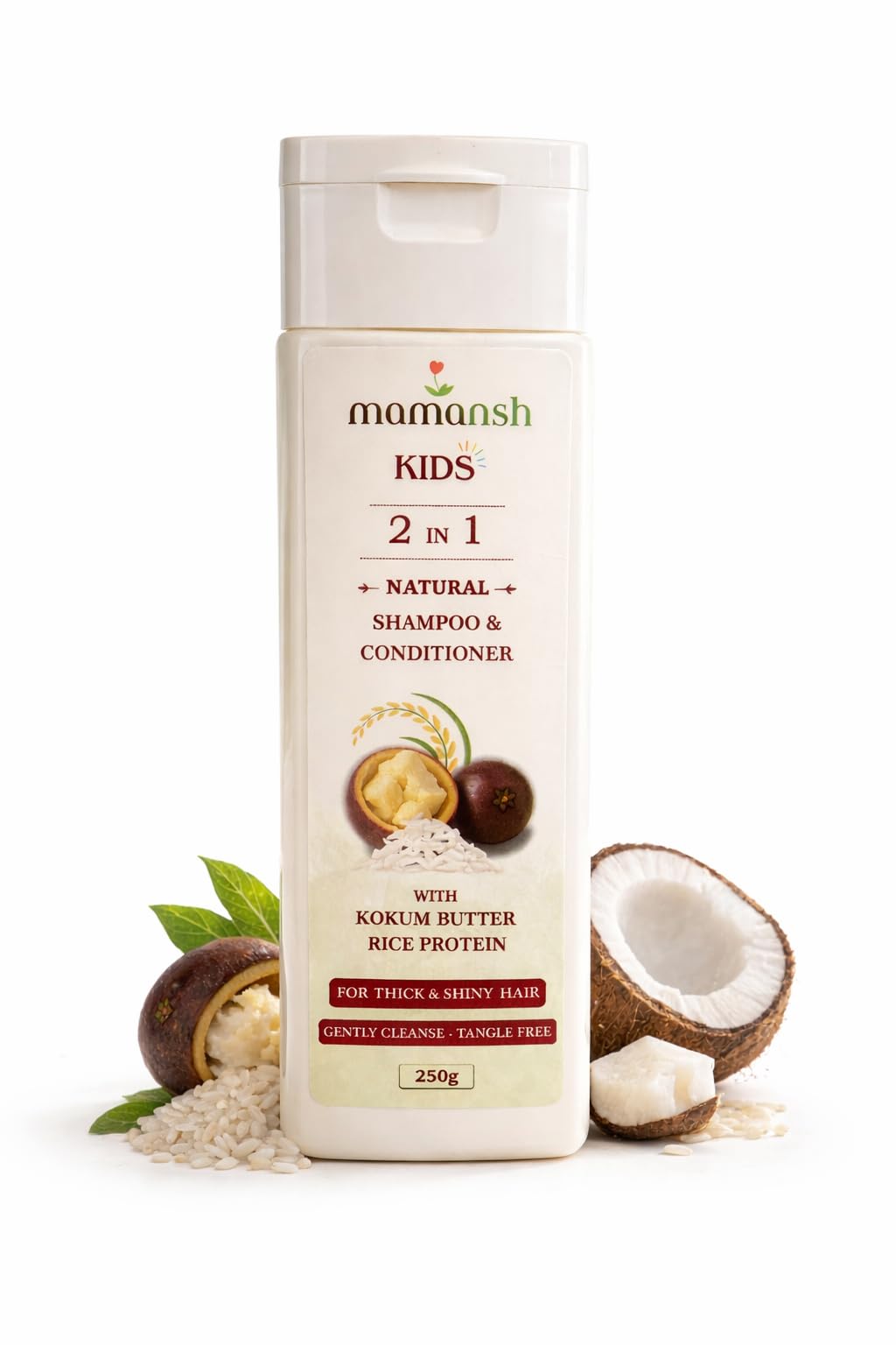 2-in-1 Kids Natural Shampoo and Conditioner | Kokum Butter, Rice Protein & Pro-Vitamin B5 | Tear Free | For Untangled, Soft & Shiny Hairs | 250g-image-49