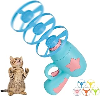Catapult Katzenspielzeug - Propeller Spielzeug mit Leuchtender Frisbee und Launchers, Cat Fetch Toy, Interaktives Katzenspielzeug, Spiel, Schlagen und Täglich Training, intelligenzspielzeug für katzen
