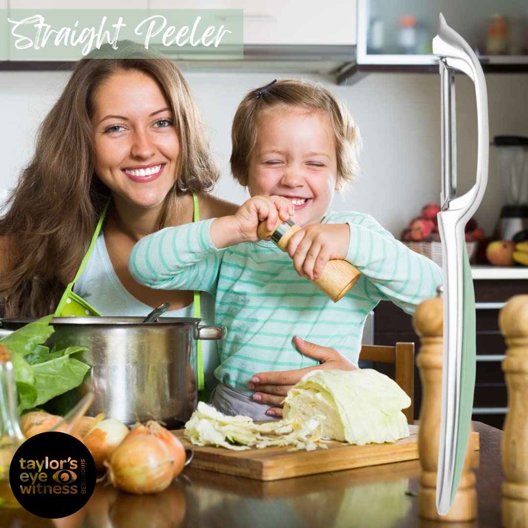 Premium Silver Straight Vegetable Peeler, Taylors Eye Witness, Great Kitchen Gadget, with Sturdy Zinc Aluminum Construction - Image 2