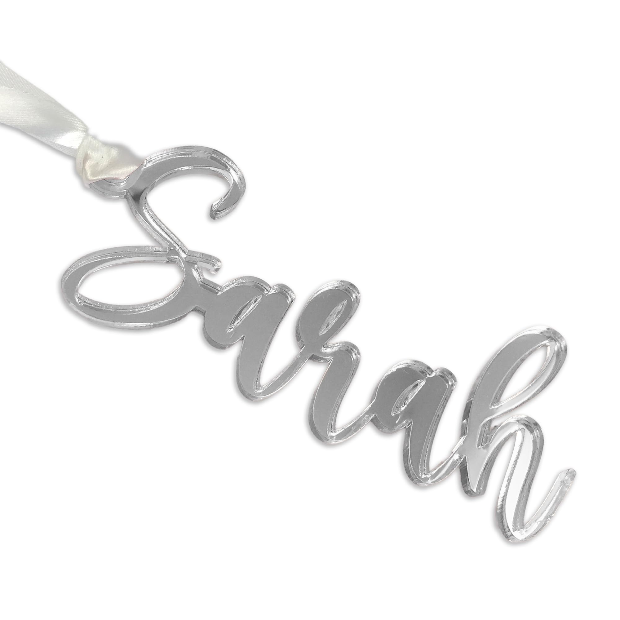 Personalised Luxury Name Gift Tag - Add Any Name! (Mirror Silver)