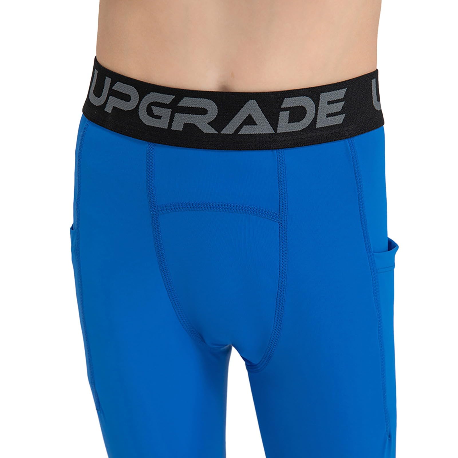 Naiyafly Leggings a compressione per ragazzi con tasche per bambini strato di base sport ad asciugatura rapida collant caldi leggings sportivi atletici leggings da corsa collant pantaloni