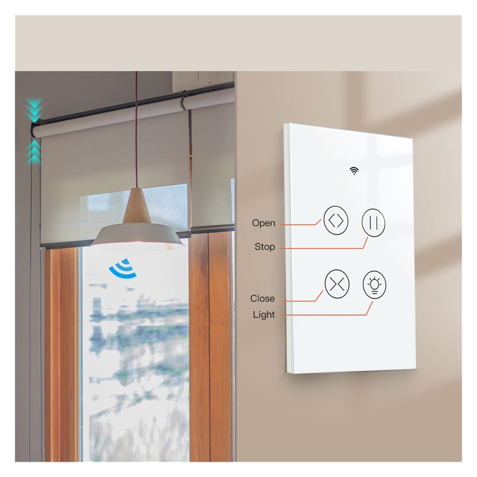 Inteligentny przełącznik Smart WiFi RF Szklany panel Kurtyna Światło Przełącznik dotykowy Inteligentny pilot zdalnego sterowania Inteligentny włącznik światła (Kolor: 2 szt. Biały Rozmiar: U) (1 szt.