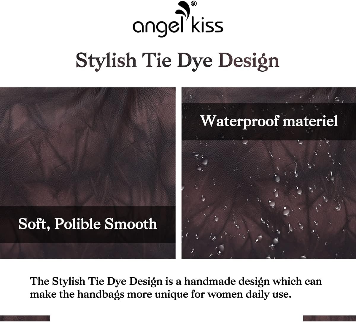 Angel Kiss Large Purses and Handbags for Women Washed Faux Leather Crossbody Hobo Satchel Shoulder Handbag Tote Purse - Image 3