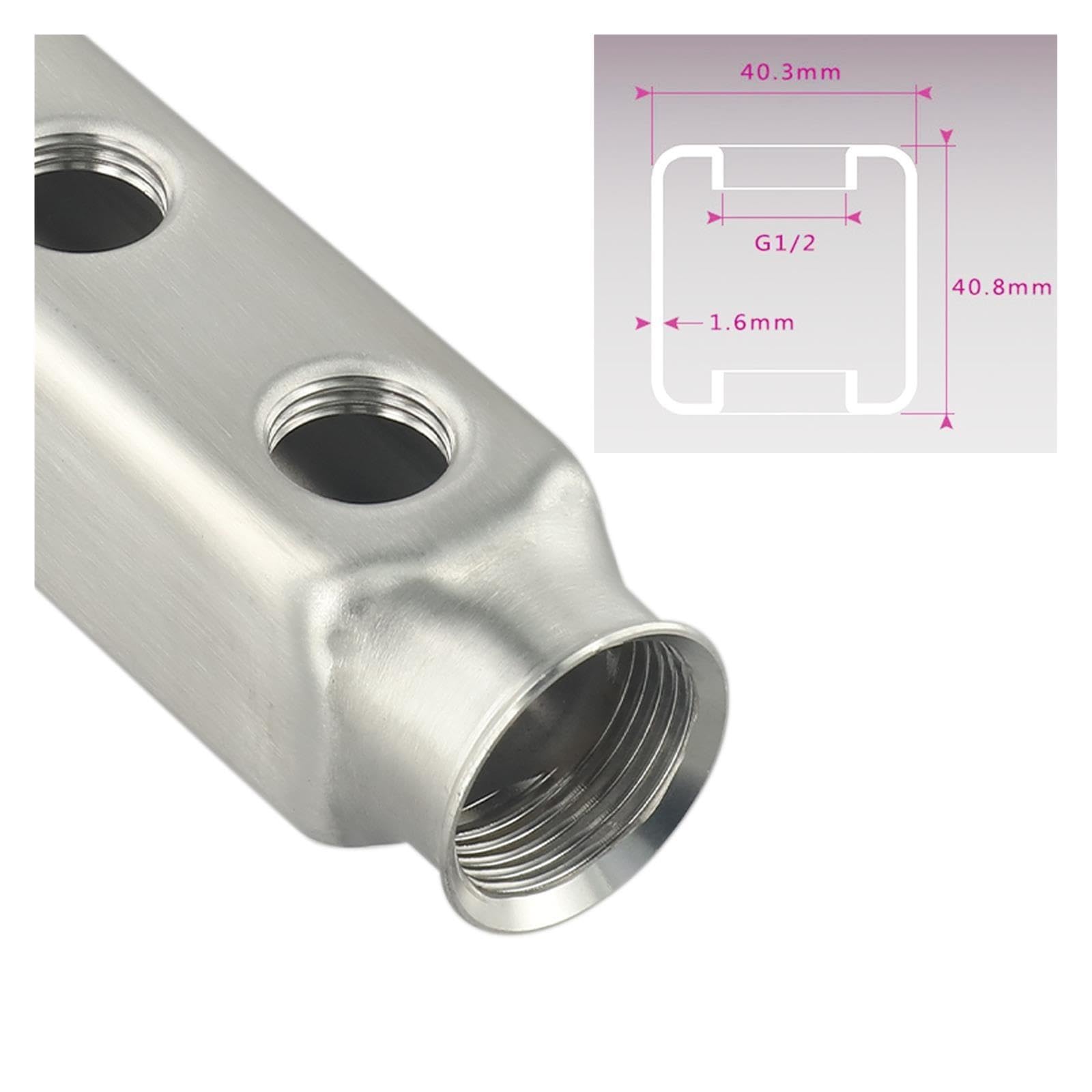 Collettore 304 G1"xG1/2" 5 Vie Acciaio Inox