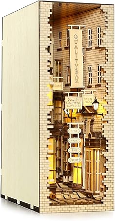 特別訳あり特価 Fsolis 組み立てるブックエンド 本棚のミニチュアドールハウス レトロな西洋建築風 Bs01 ミニチュアドールハウス 文芸