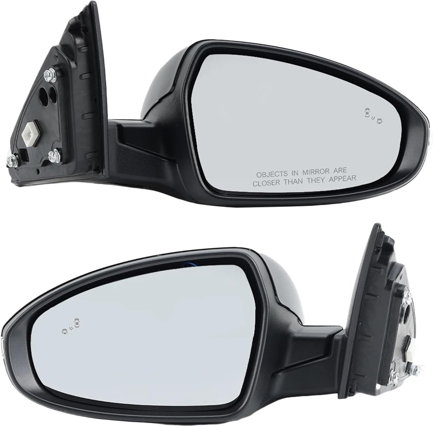 8 Pins Side Rearview Mirror Assembly Compatible For Kia FORTE/ERATO/SHUMA 2019-2023 Black With Blind Spot Light Wing Mirror Car Accessories(1 pair)