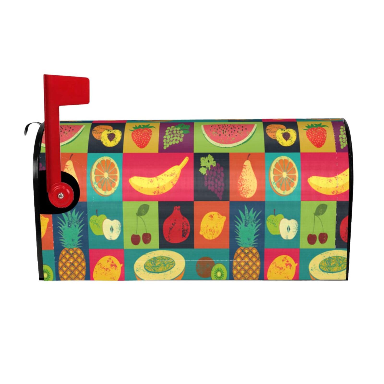 Art Style Fruit Print Mailbox Cover Wraps Post Letter Box Cover Decor For Outside Garden Yard Farmhouse Home