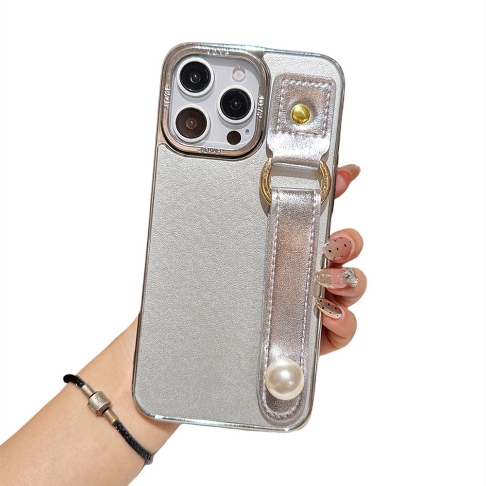 Coque iPhone 14 Pro Max argent pour photos et vidéos mains libres avec support