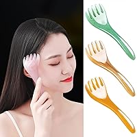 Vista 1 de Peine masajeador de cabeza de 3 piezas, herramienta de masaje Gua Sha para la relajación muscular del cuero cabelludo, masajeador manual del cuero