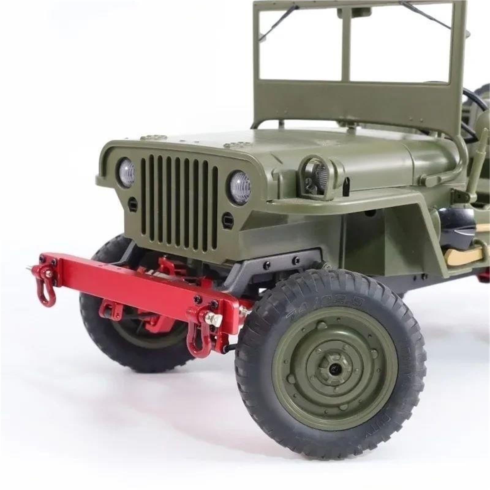 Juego Parachoques Delantero Aluminio Ganchos Remolque para Willys 1/10 RC