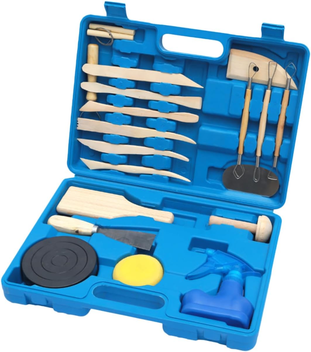 Angoily 19pcs Professional Clay Sculpture Tool Kit for Boys and Girls Clay Kit Sculpting Tools Accessories