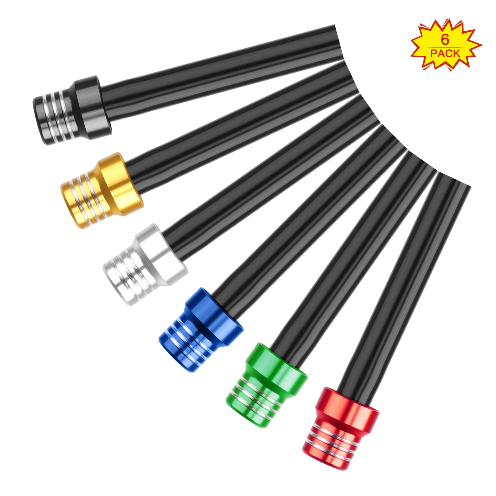 Pack of 6 Motorcycle Fuel Fuel Tank Cap Valve Bleed Hose, Universal Fuel Tank Cap Air Vent Hose Aluminium Fuel Tank Bleed Valve Tank for 50cc 110cc 70cc 125cc