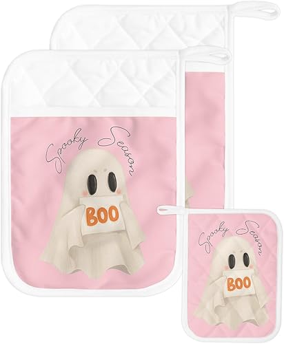 Miniatura 8 de Juego de 4 agarraderas de gnomos de Navidad para cocina, antideslizantes y aislantes de calor, juego de agarraderas de tela de toalla con bolsillo,