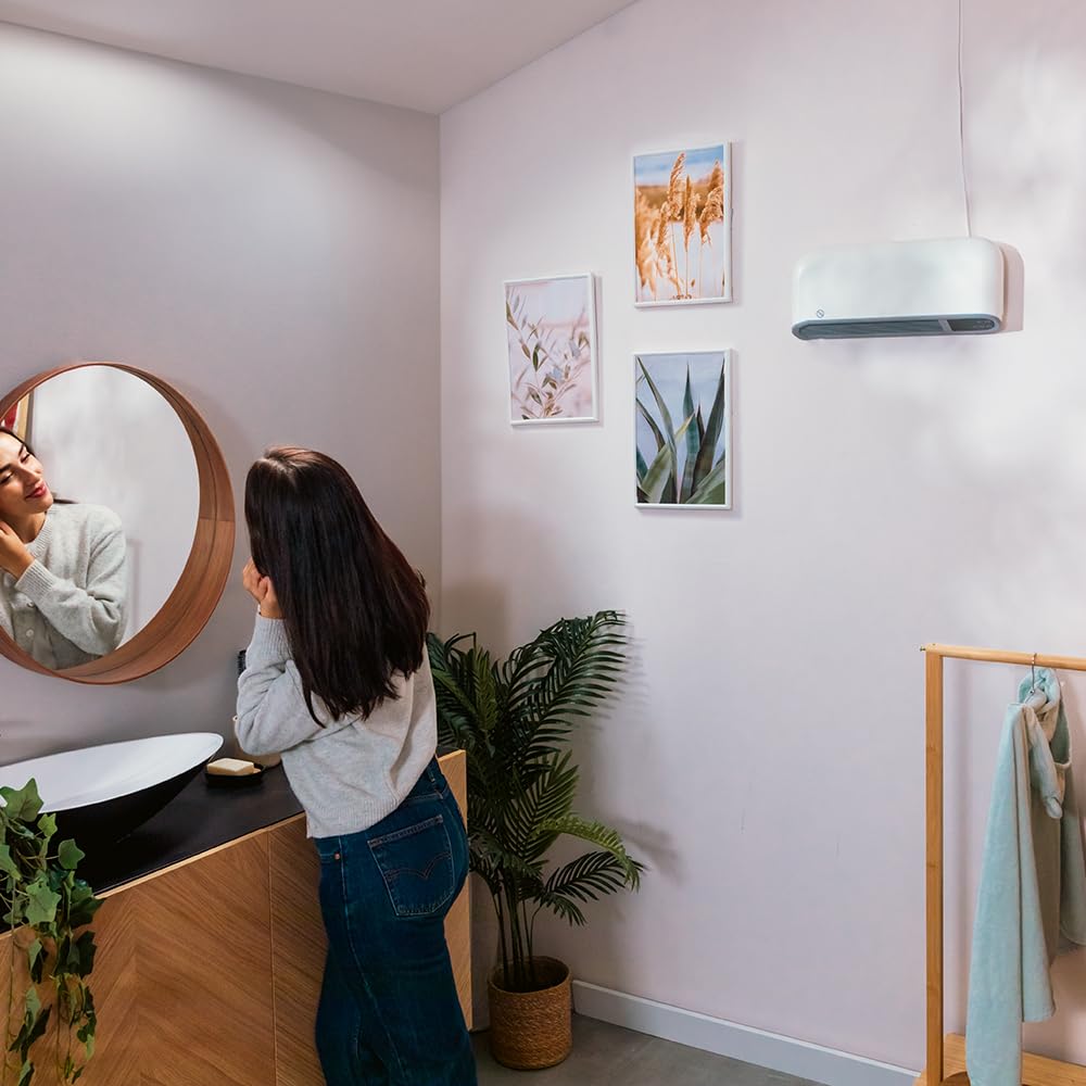 Cecotec Scaldabagno Ceramico ReadyWarm 2000 Max Box Ceramic Connected. 2000 W, Display LED, Termostato Regolabile, Controllo via Wifi, Protezione IP22, Timer, Protezione da Surriscaldamento