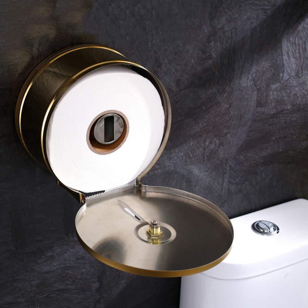 Porta Asciugamani di Carta Grande Rotolo Scatola Struttura in Acciaio Inox Bagno pubblico Parete WC Montato Sanitario Asciugamano Grande Carta Impermeabile