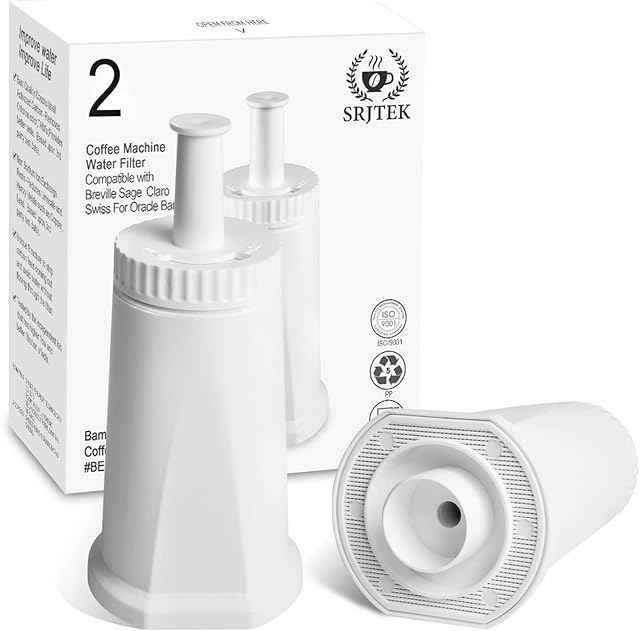 2 Pack Water Filter SES BES008 SES875 SES880 Water Filter Cartridge,Coffee Machine Filter Replacement for 990/980/500/878/875/880/920/810 (White)